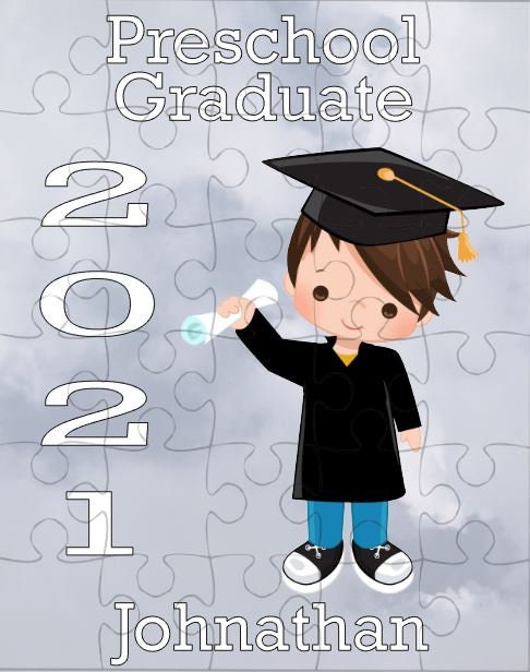 Preschool Graduation Personalized Puzzle for Boys