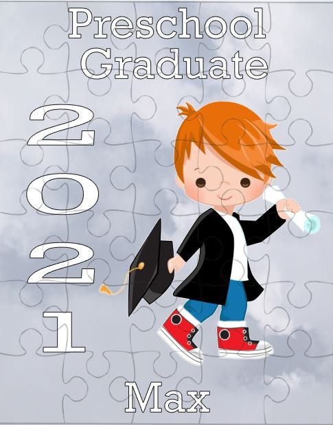 Preschool Graduation Personalized Puzzle for Boys