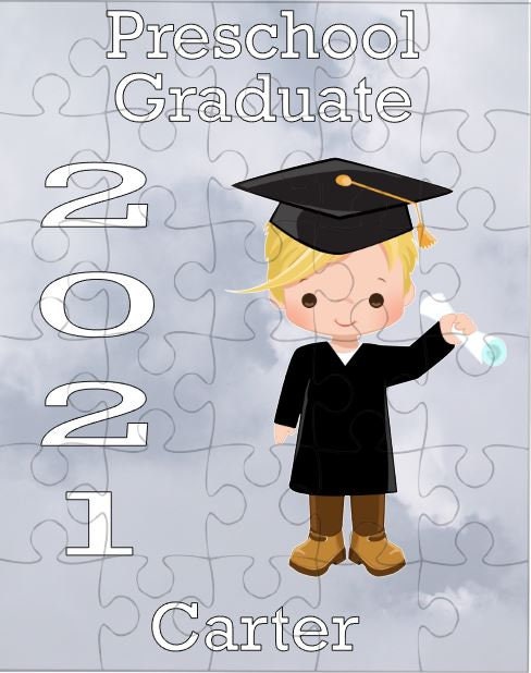 Preschool Graduation Personalized Puzzle for Boys