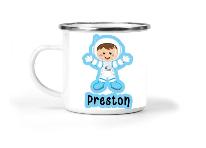 Space Astronaut Personalized Boys Enamel Mug