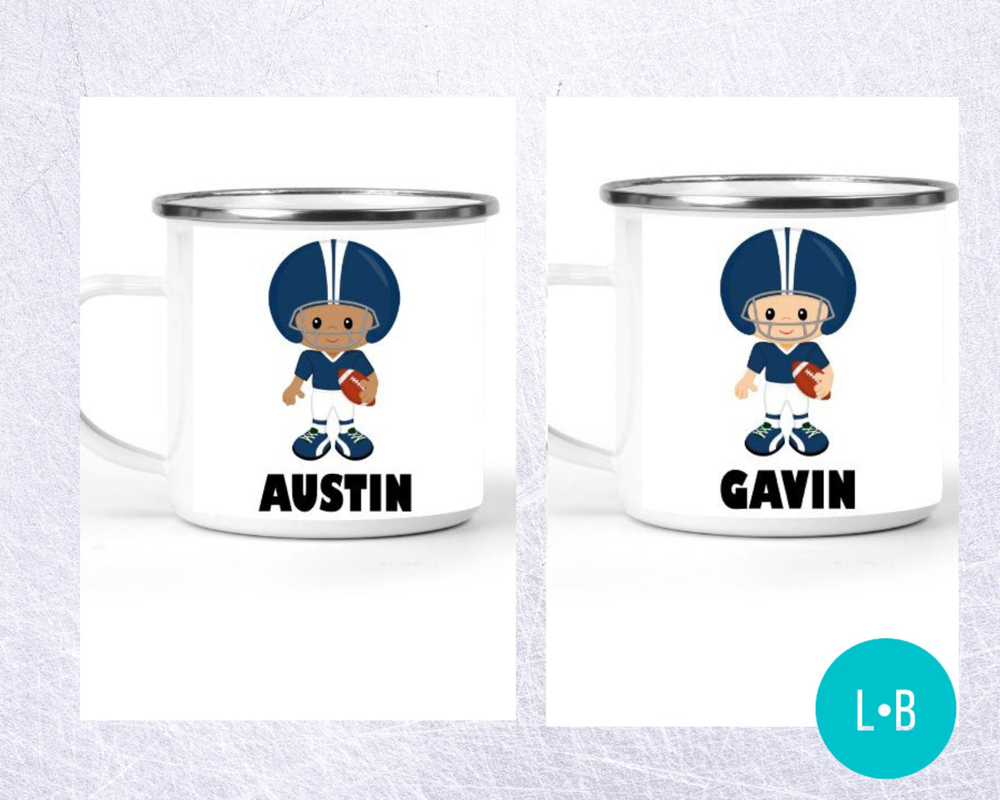 Football Boys Personalized Small Enamel Mug