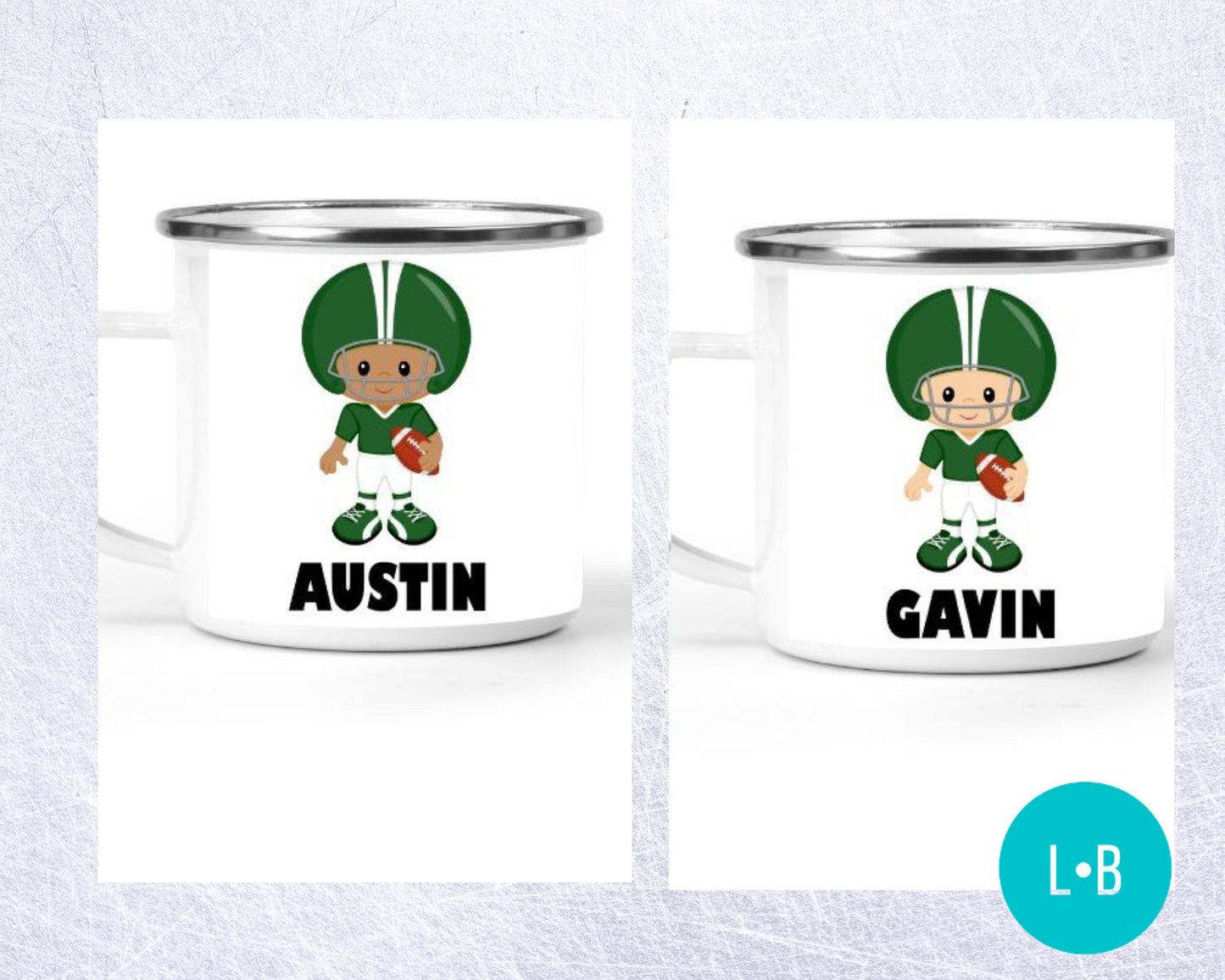 Football Boys Personalized Small Enamel Mug