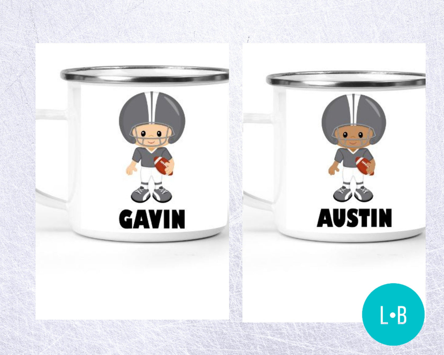 Football Boys Personalized Small Enamel Mug