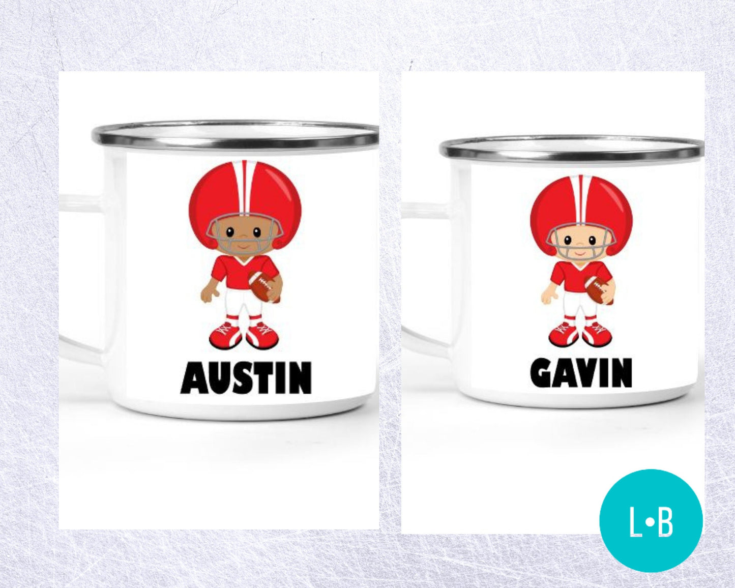 Football Boys Personalized Small Enamel Mug