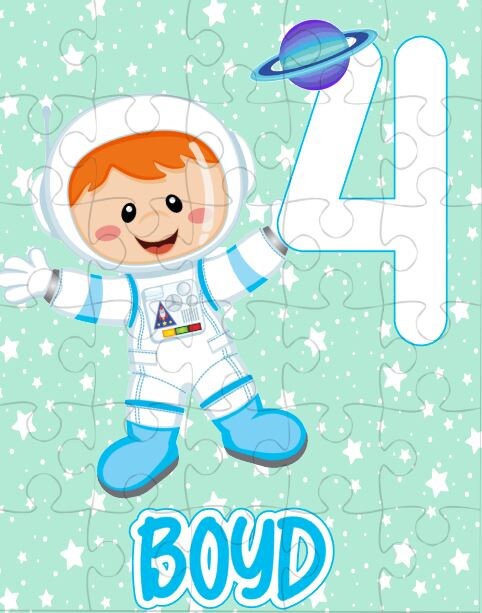 Birthday Astronaut Personalized Puzzle for Kids