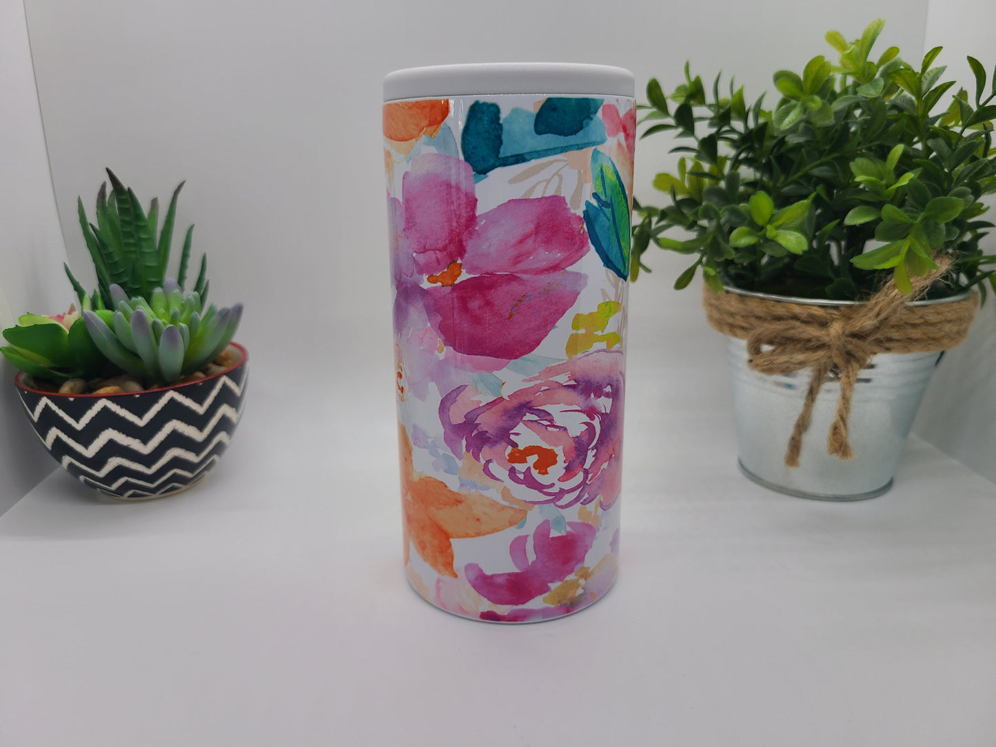 Floral Skinny Can Cooler