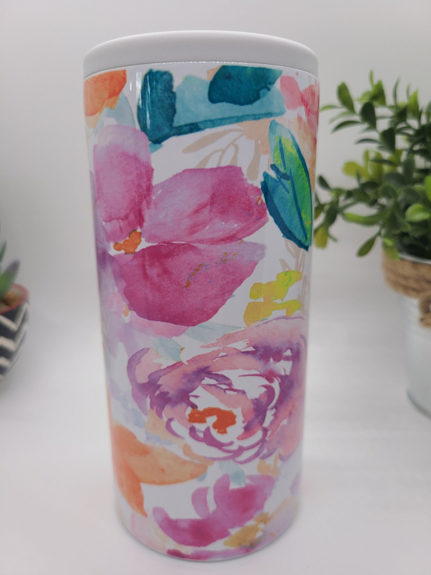 Floral Skinny Can Cooler