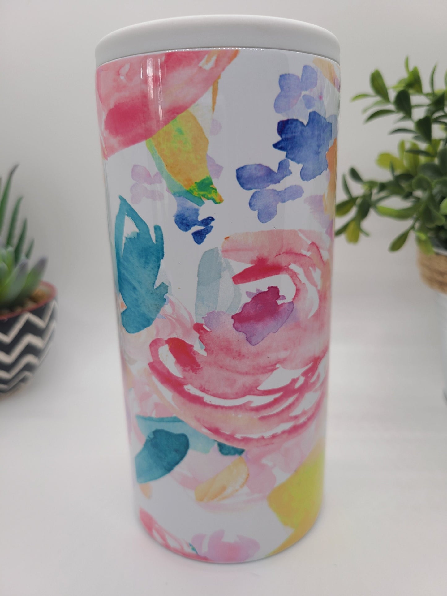 Floral Skinny Can Cooler