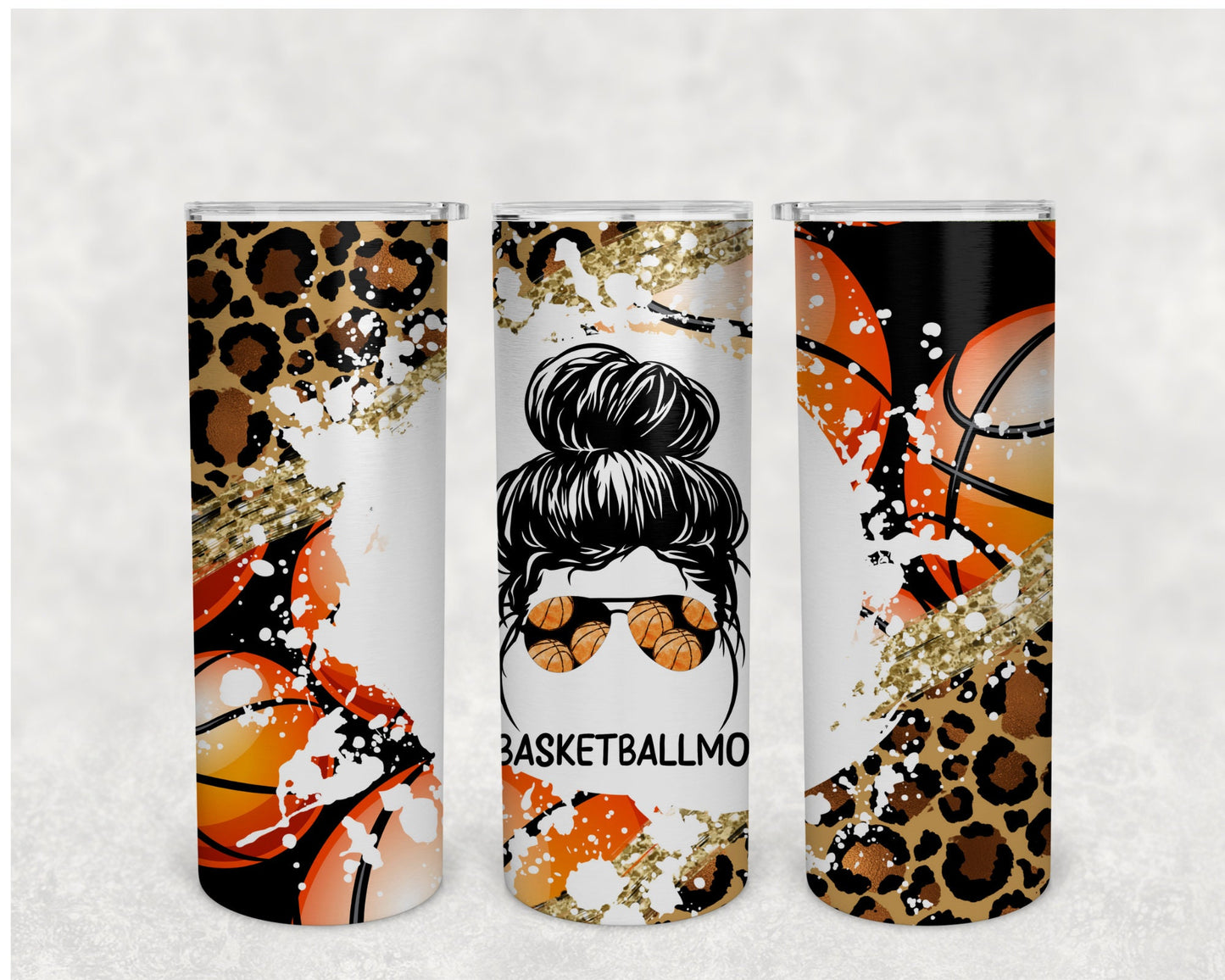 Sports Mom Messy Bun 20 oz Skinny Tumbler