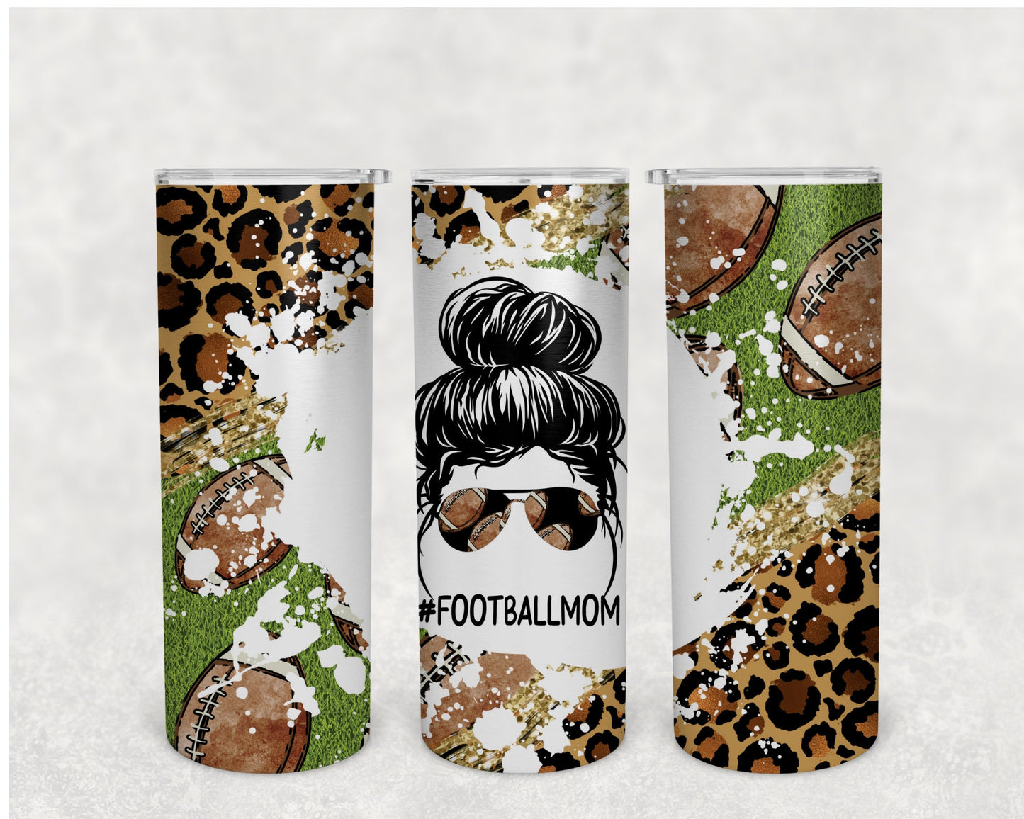 Sports Mom Messy Bun 20 oz Skinny Tumbler