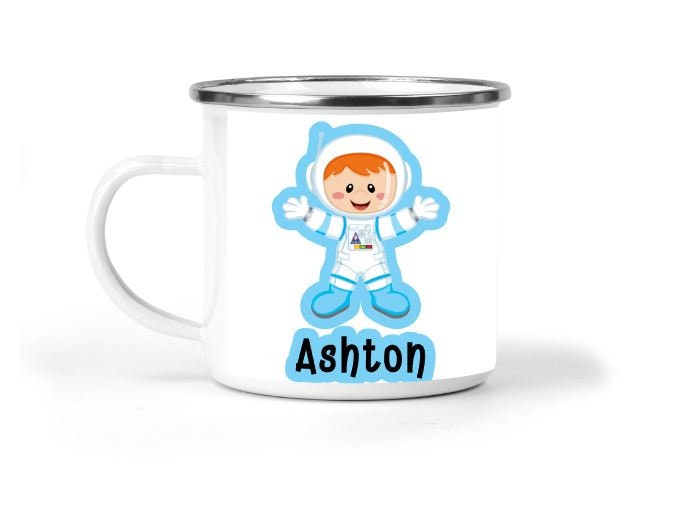Space Astronaut Personalized Boys Enamel Mug