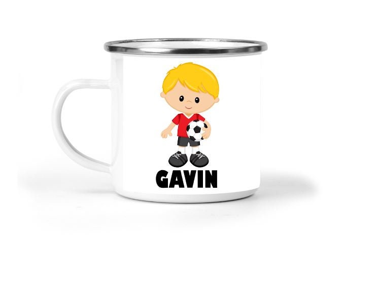 Soccer Boys Personalized Enamel Mug