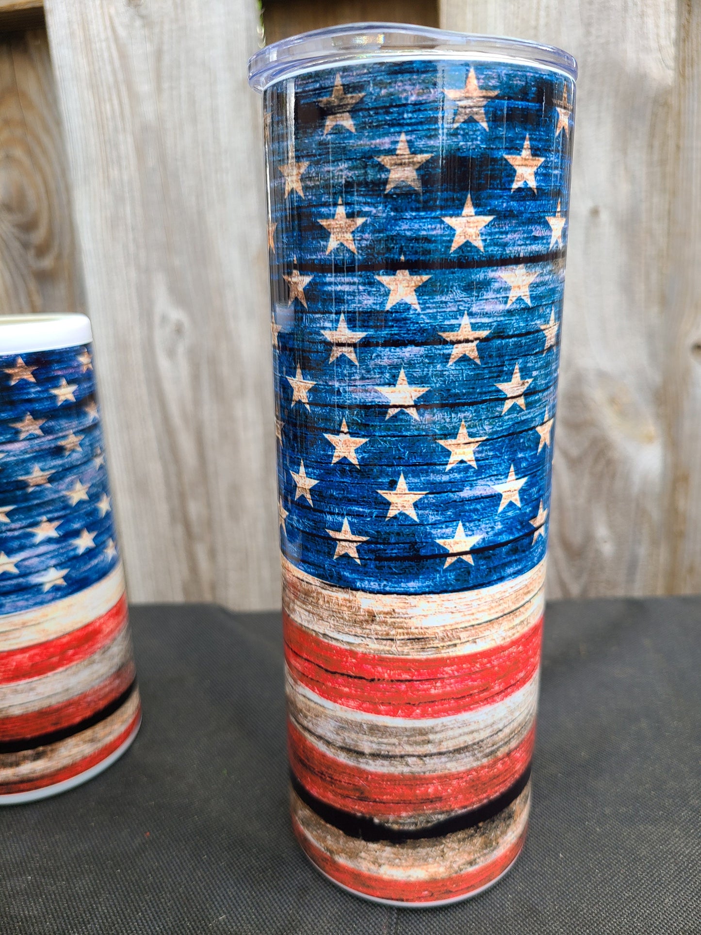 American Flag 20 Oz Skinny Tumbler or Skinny Can Cooler