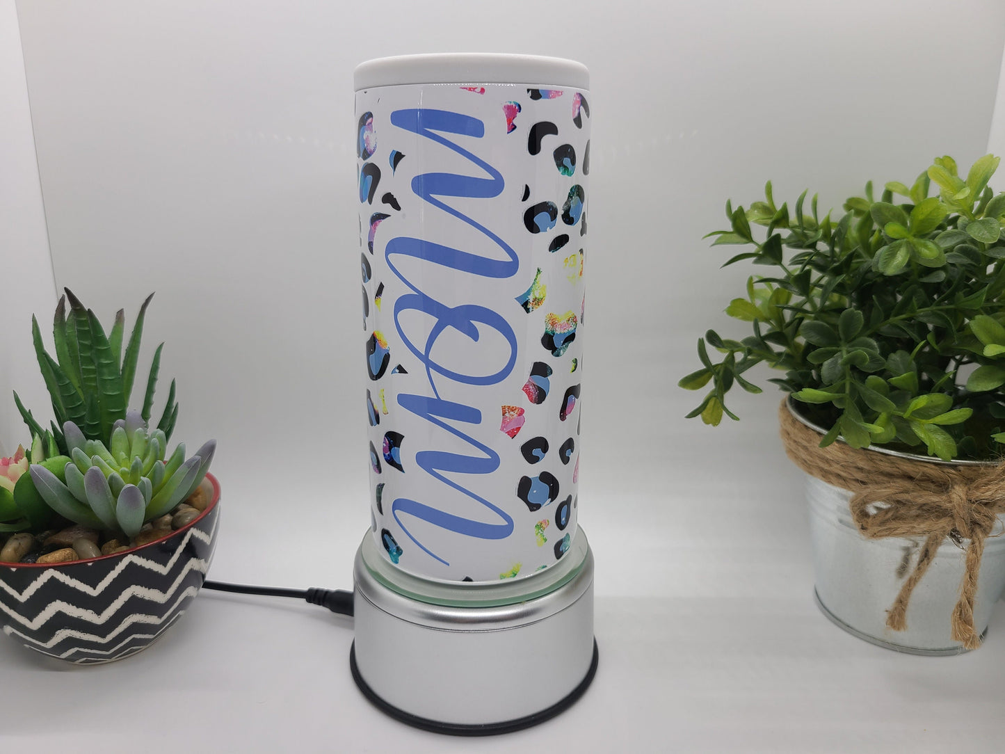 Mom Water Color Leopard Skinny Can Cooler