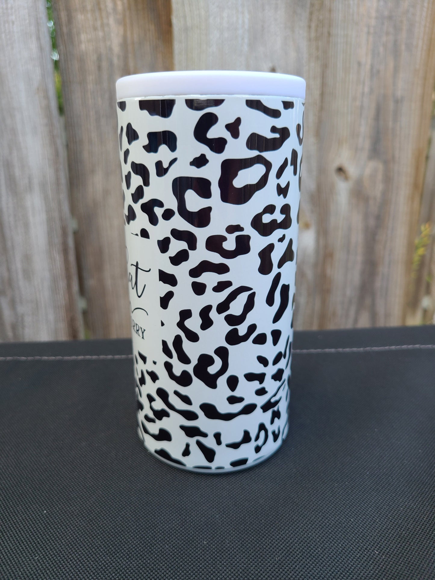 I'm That Mom Leopard Print Skinny Can Cooler