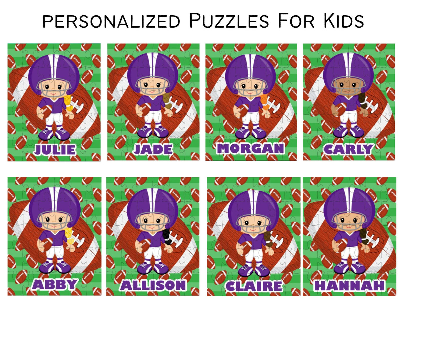 Football Girl Personalized Puzzle for Kids