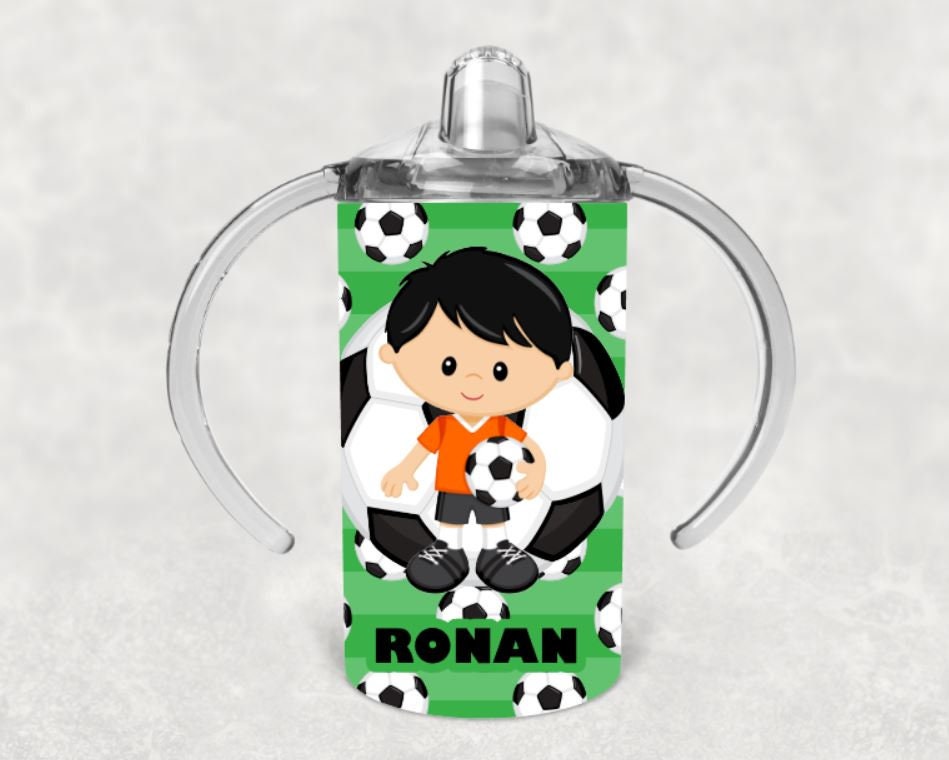 Soccer Boy Sippy Cup with Bonus Lid Personalized