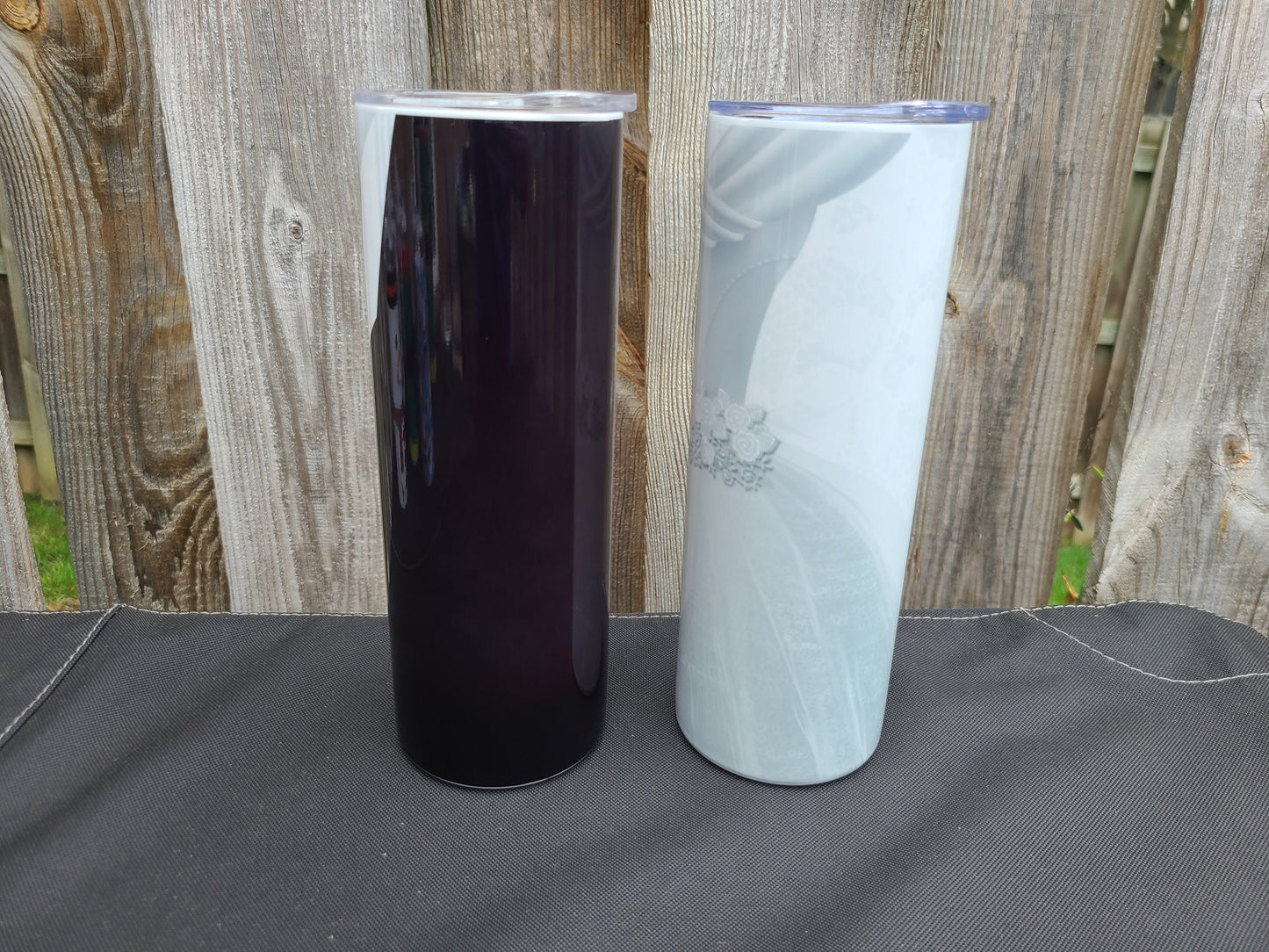 Bride and Groom Tumbler Set - 20 oz Skinny Tumblers