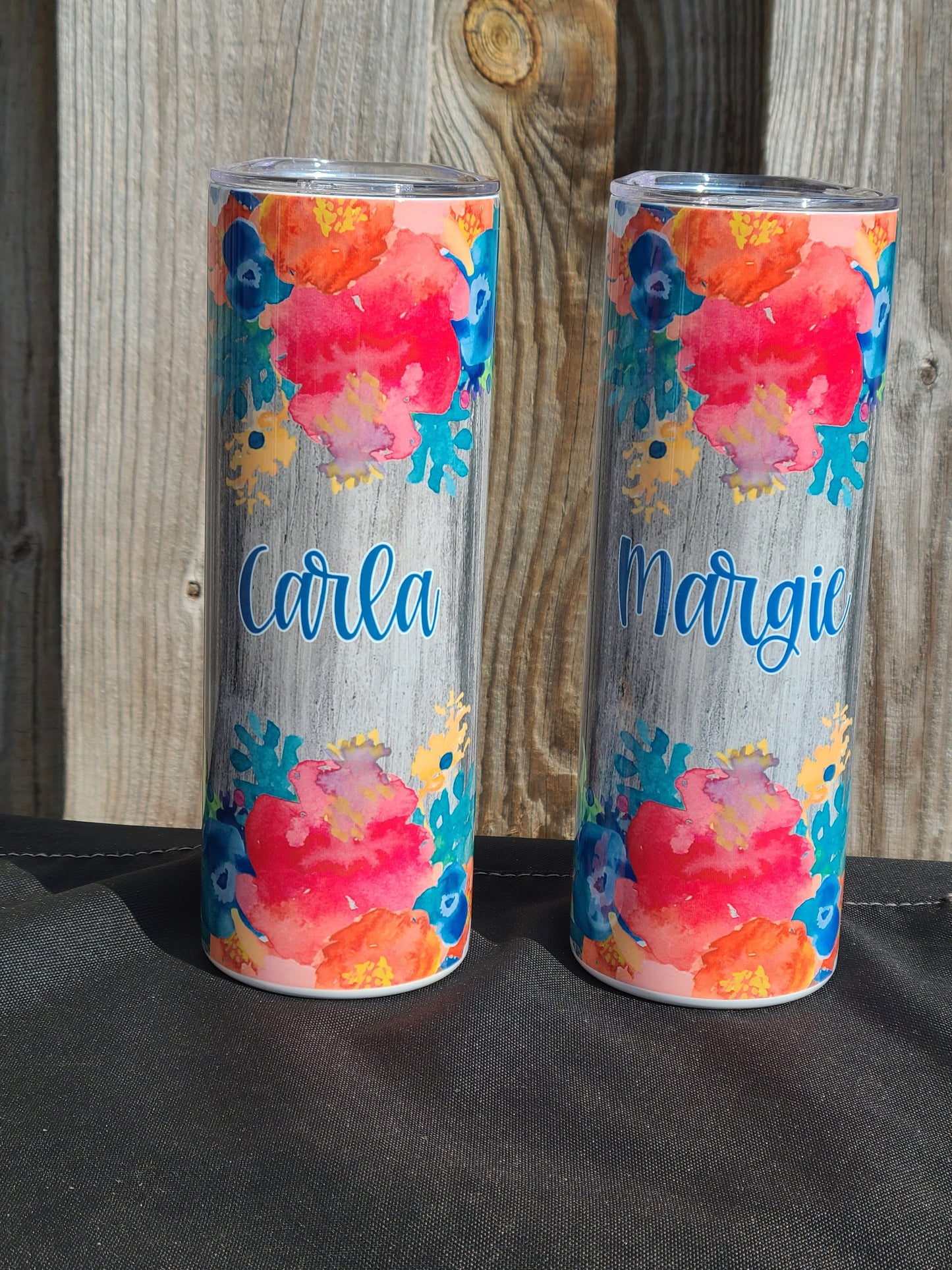 Floral Personalized Skinny Tumbler