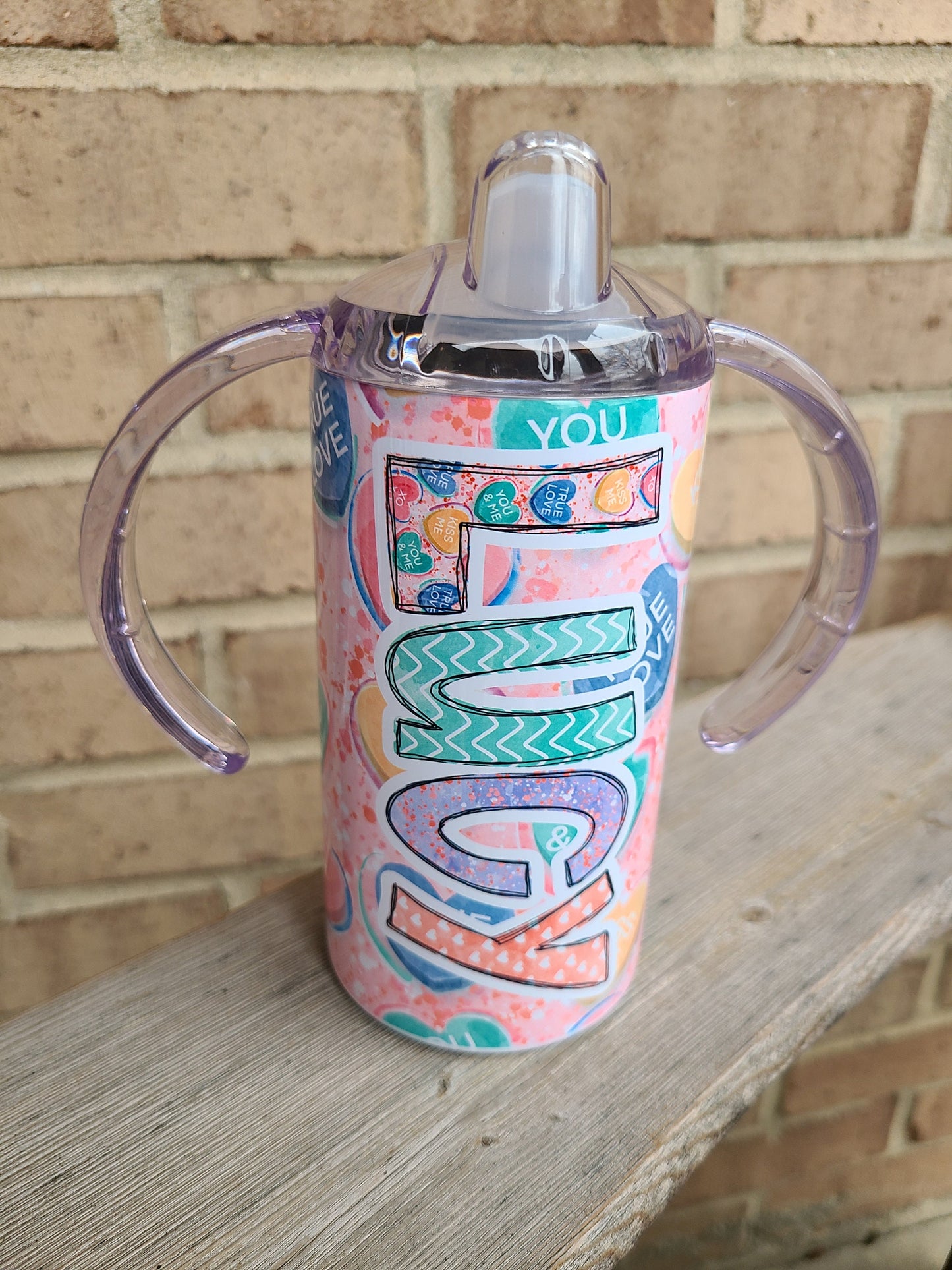Sweetheart Personalized Sippy Cup - 12 oz Tumbler for Kids with Two Lids!