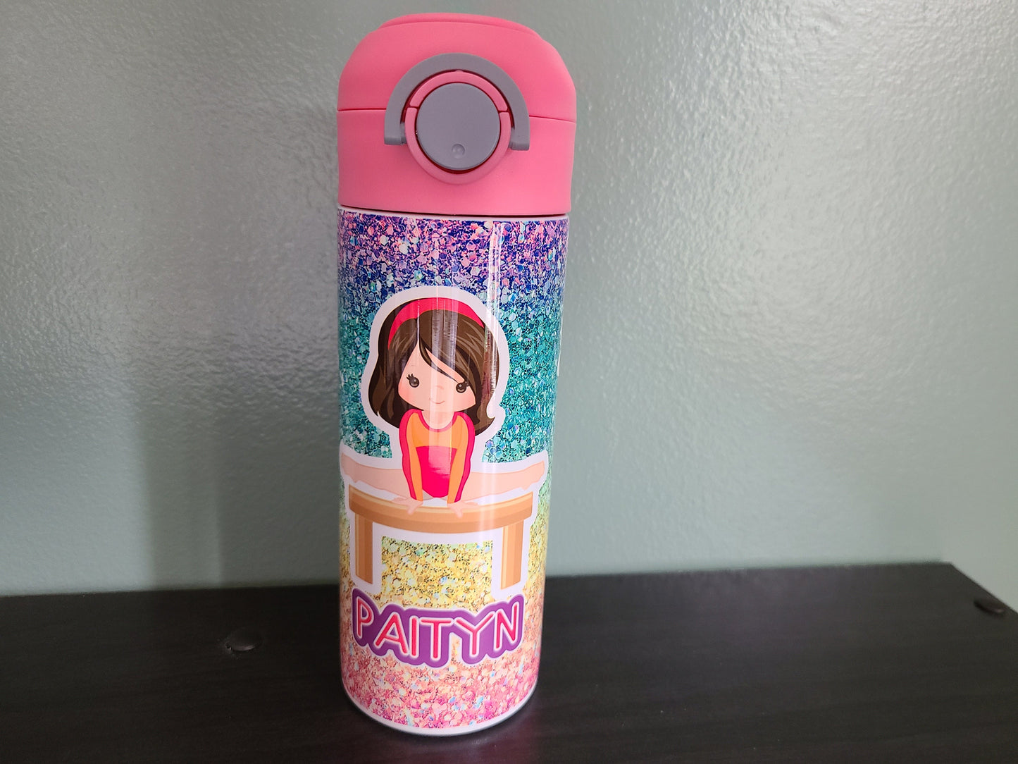 Gymnastics Flip Top Water Bottle - Personalized