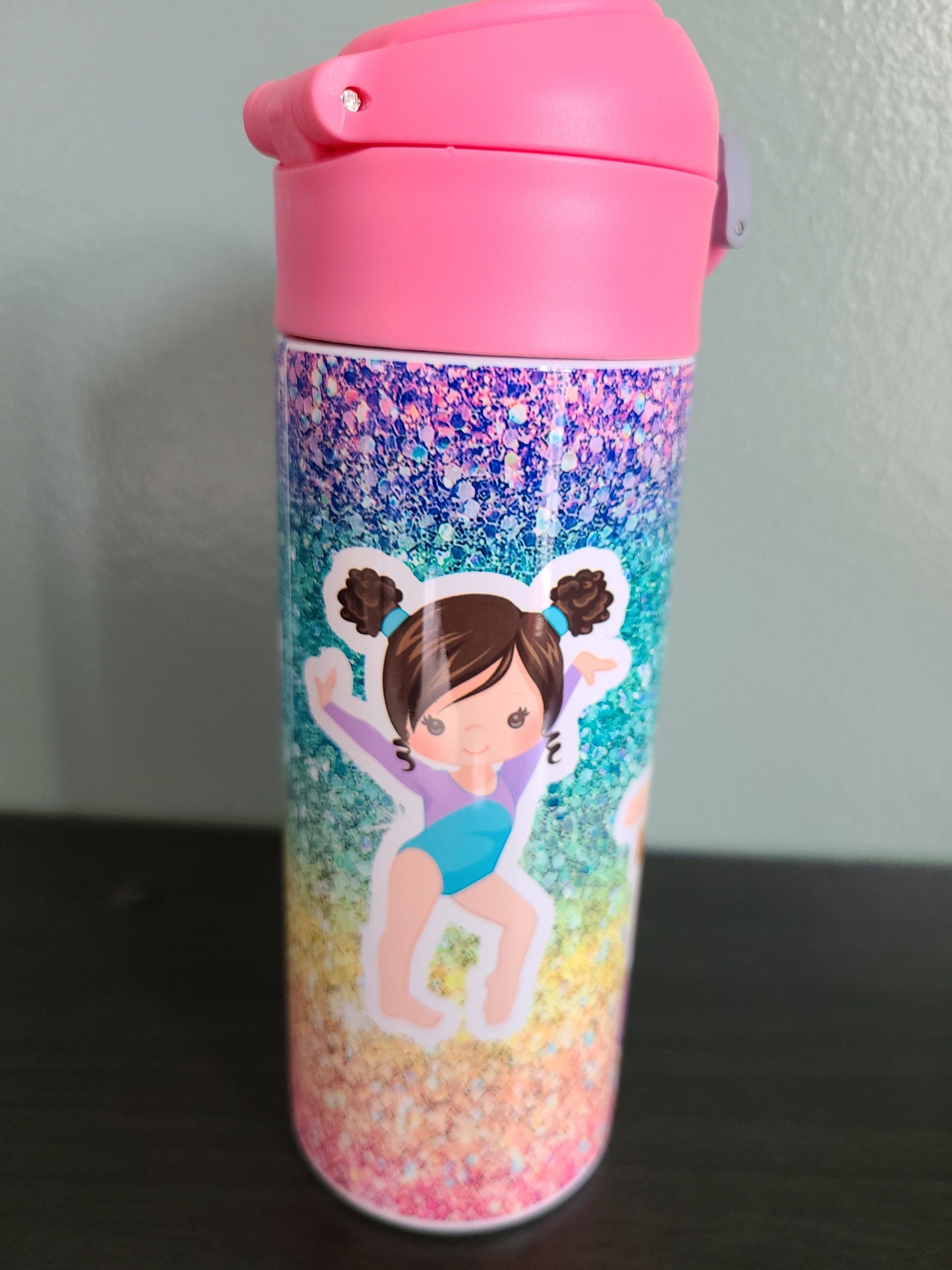 Gymnastics Flip Top Water Bottle - Personalized