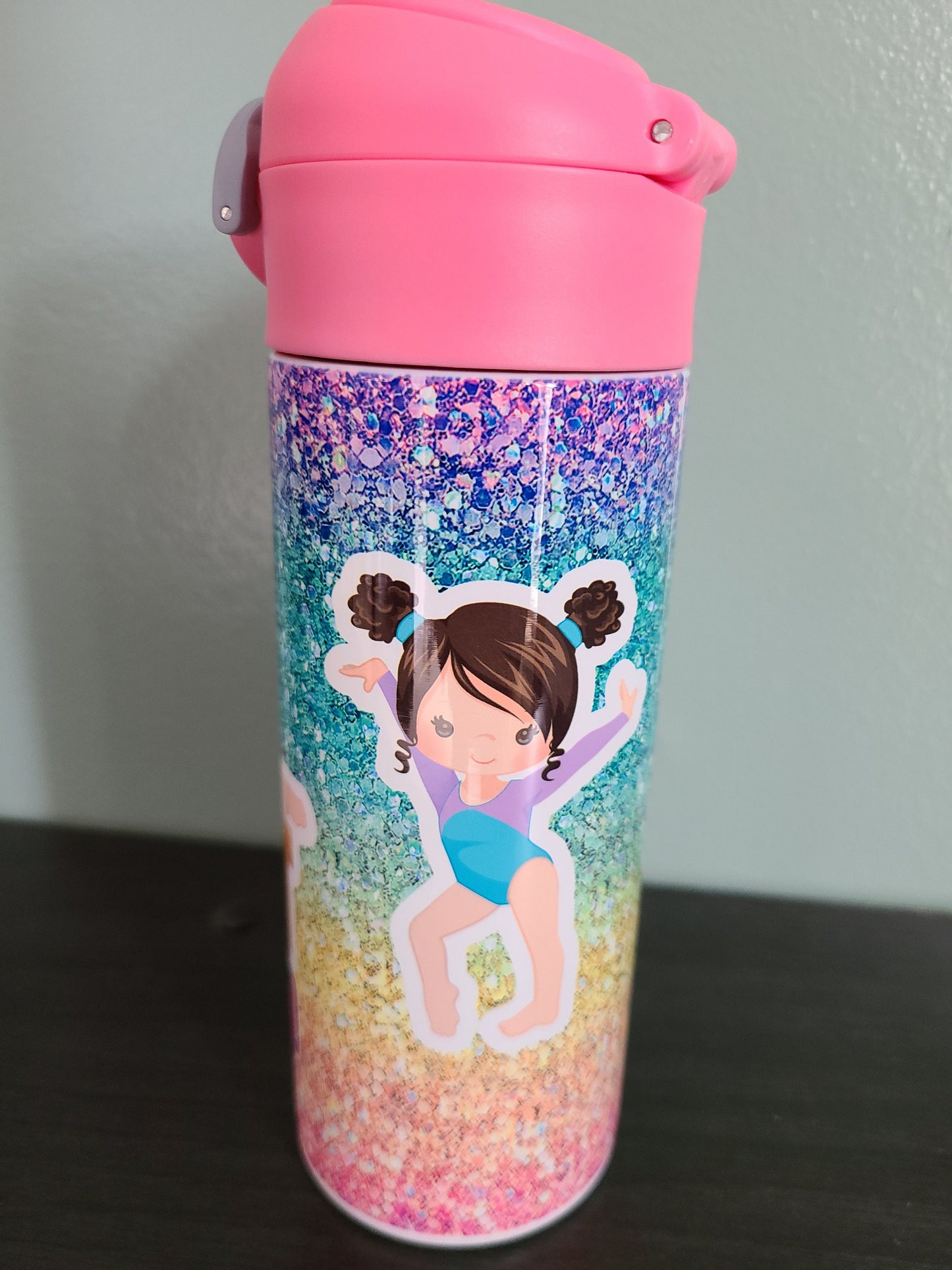 Gymnastics Flip Top Water Bottle - Personalized