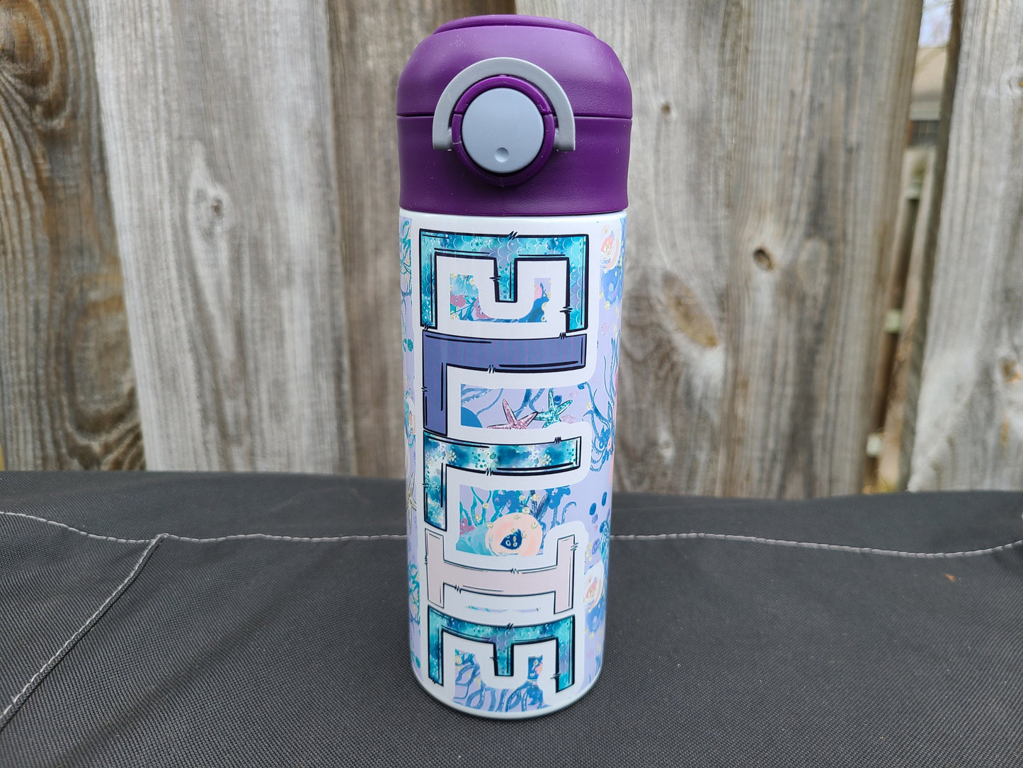 Purple Mermaid Personalized Water Bottle