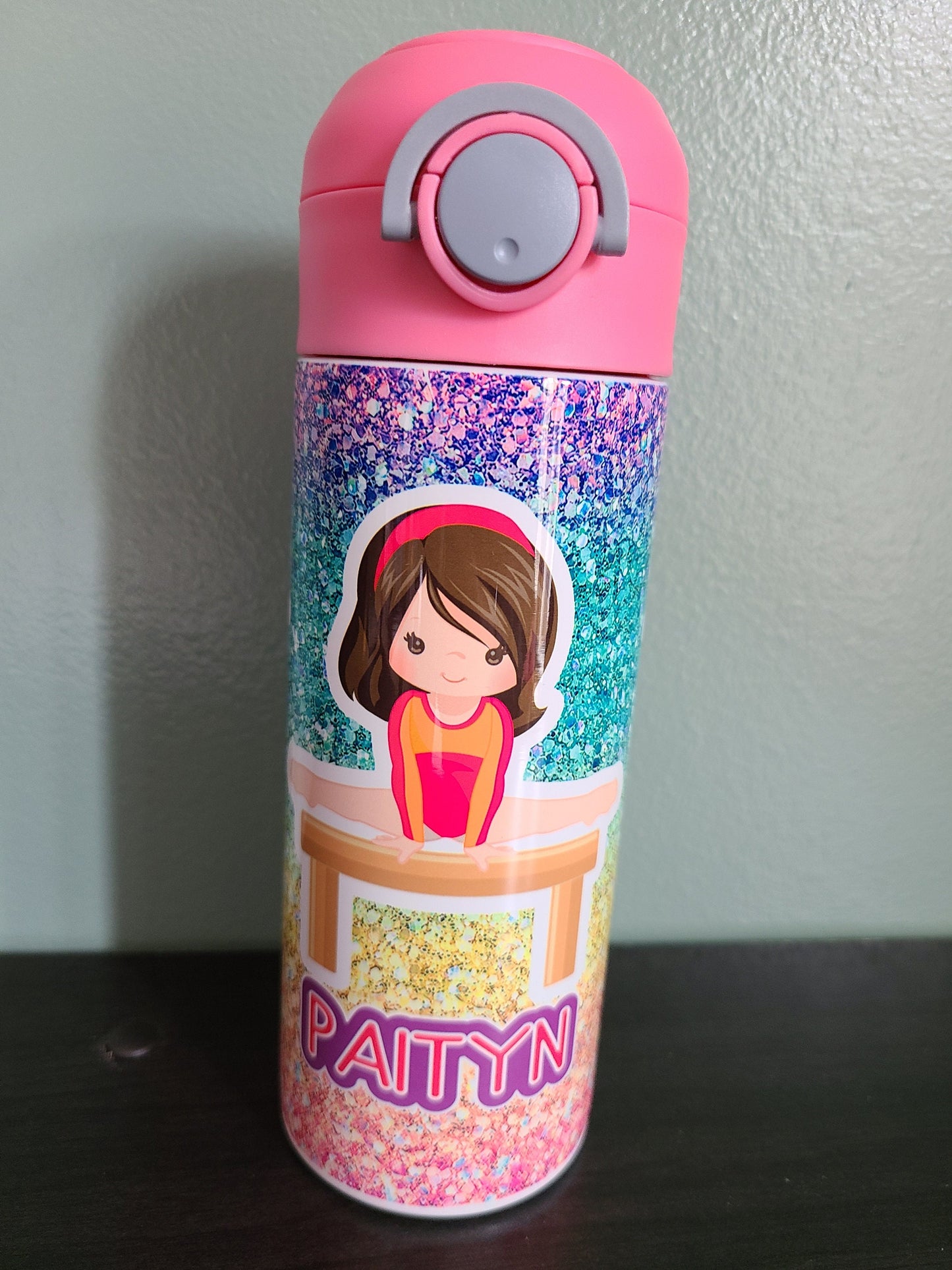 Gymnastics Flip Top Water Bottle - Personalized