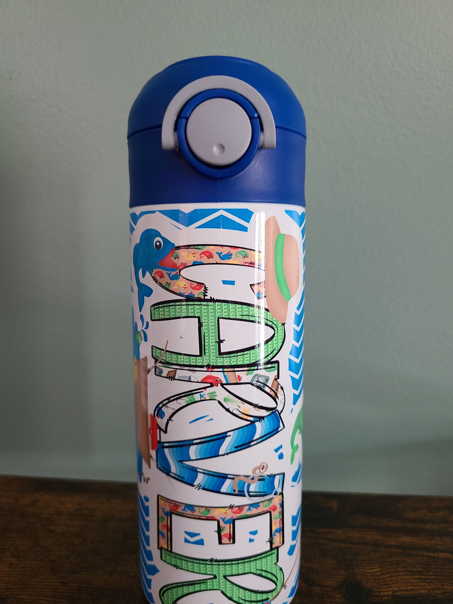 Fishing Themed Flip Top Water Bottle - Personalized