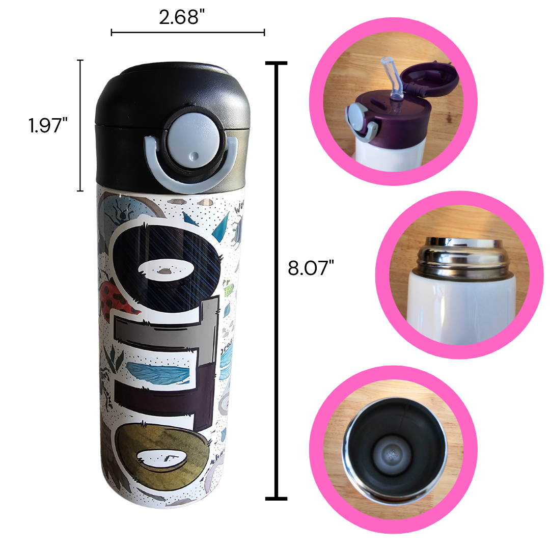 BUGS Flip Top Water Bottle - Personalized