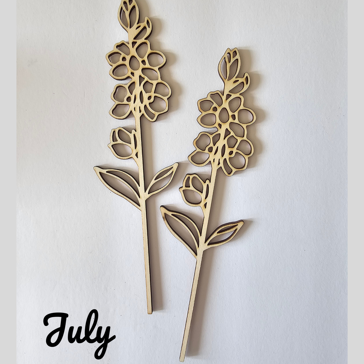 Wood Flowers - Birth Month Flowers (Sold Individually)