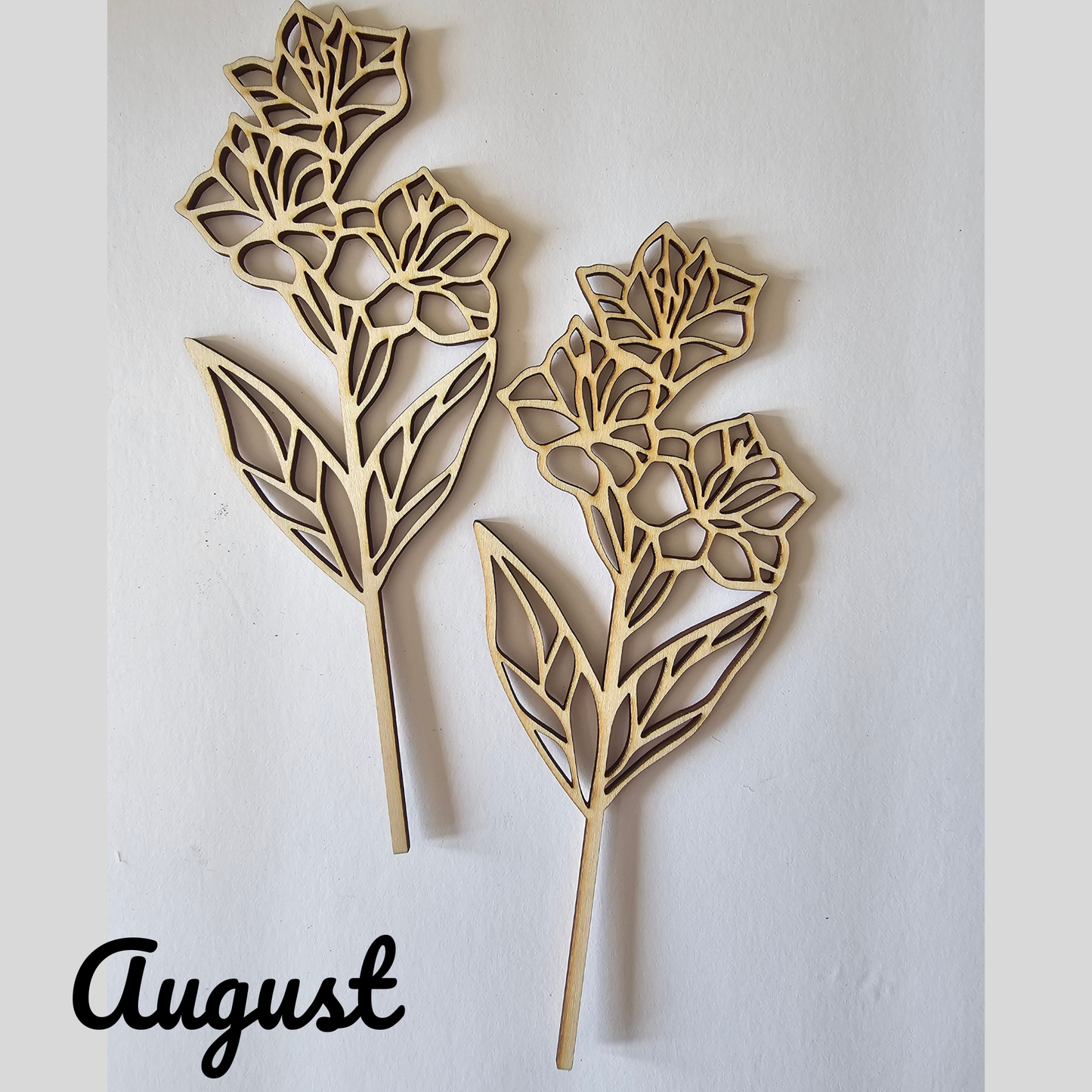 Wood Flowers - Birth Month Flowers (Sold Individually)