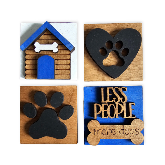 Dog Themed Interchangeable Tile Set - Set of 4