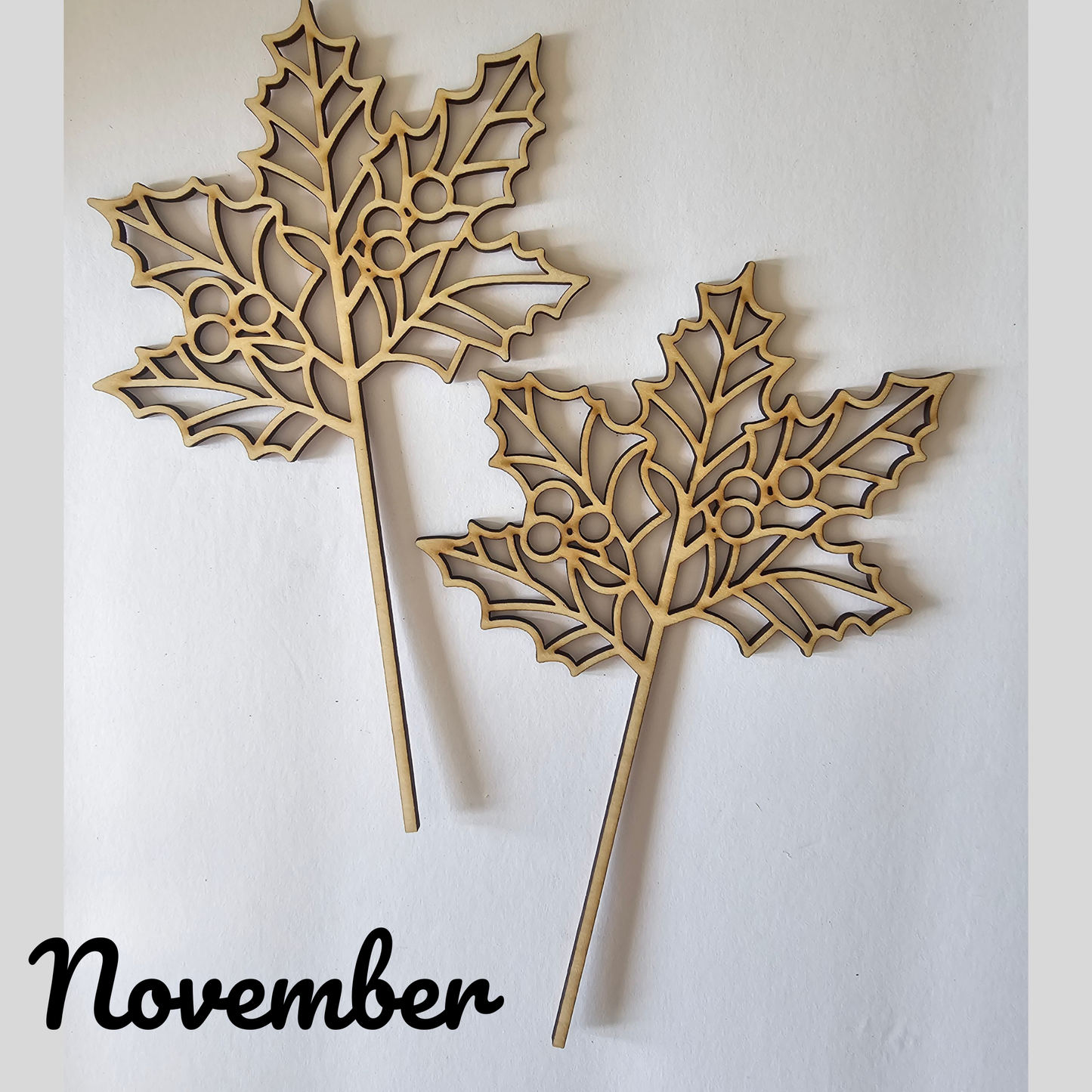Wood Flowers - Birth Month Flowers (Sold Individually)