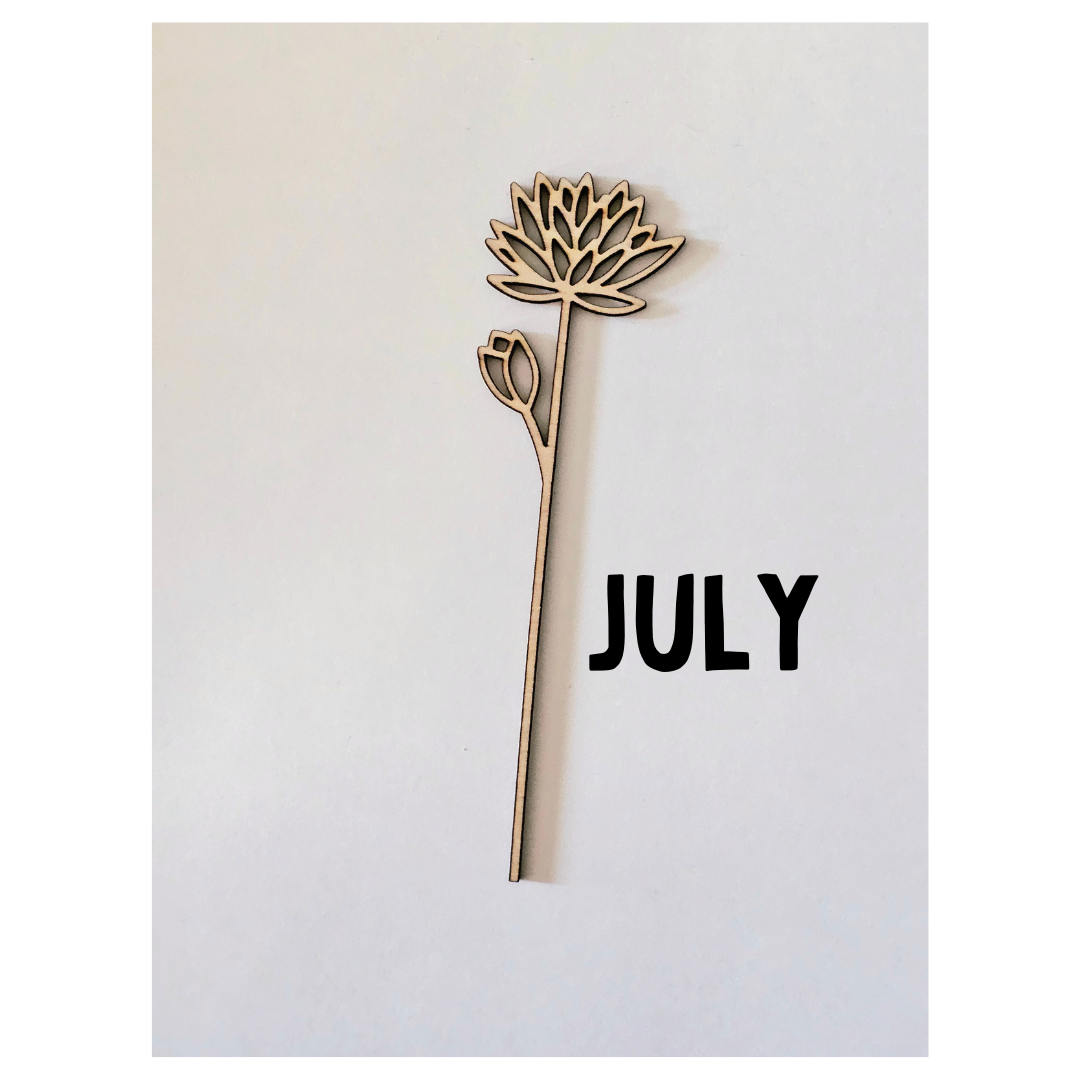 Wood Flowers - Birth Month Flowers (Sold Individually)