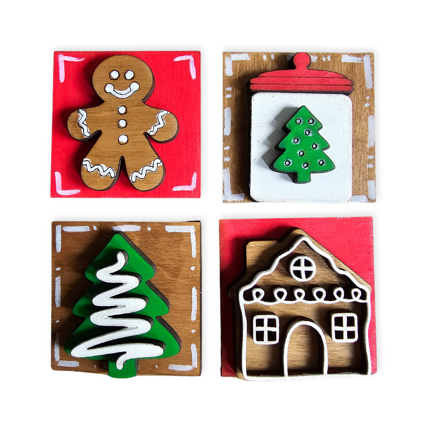 Gingerbread Interchangeable Tile Set - Set of 4