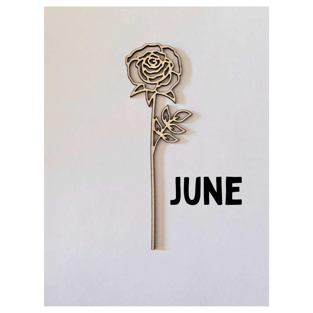 Wood Flowers - Birth Month Flowers (Sold Individually)