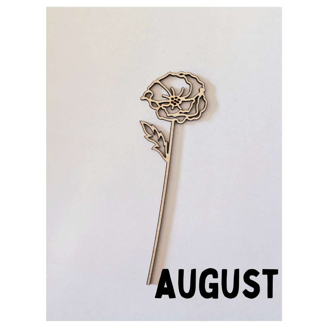 Wood Flowers - Birth Month Flowers (Sold Individually)