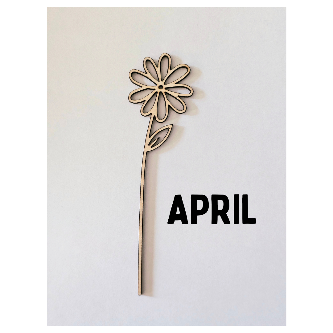 Wood Flowers - Birth Month Flowers (Sold Individually)