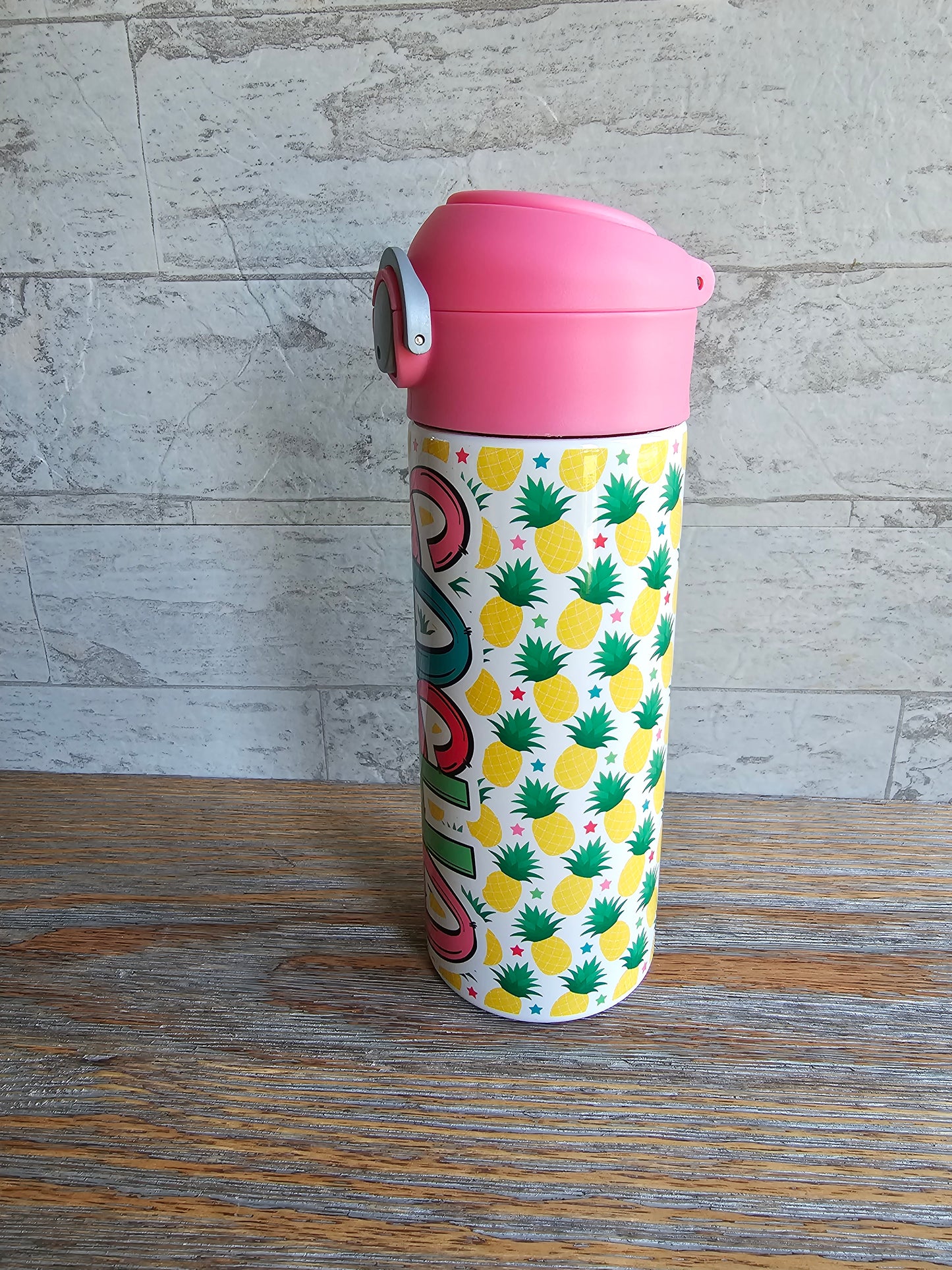 Pineapples Flip Top Water Bottle - Personalized