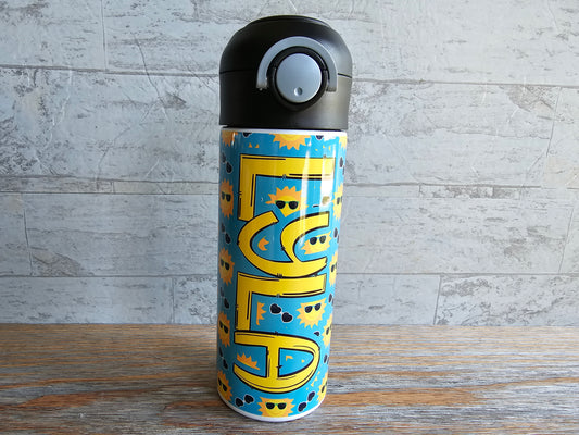 Heart Sunglasses Flip Top Water Bottle - Personalized