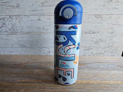 Police Cars Flip Top Water Bottle - Personalized