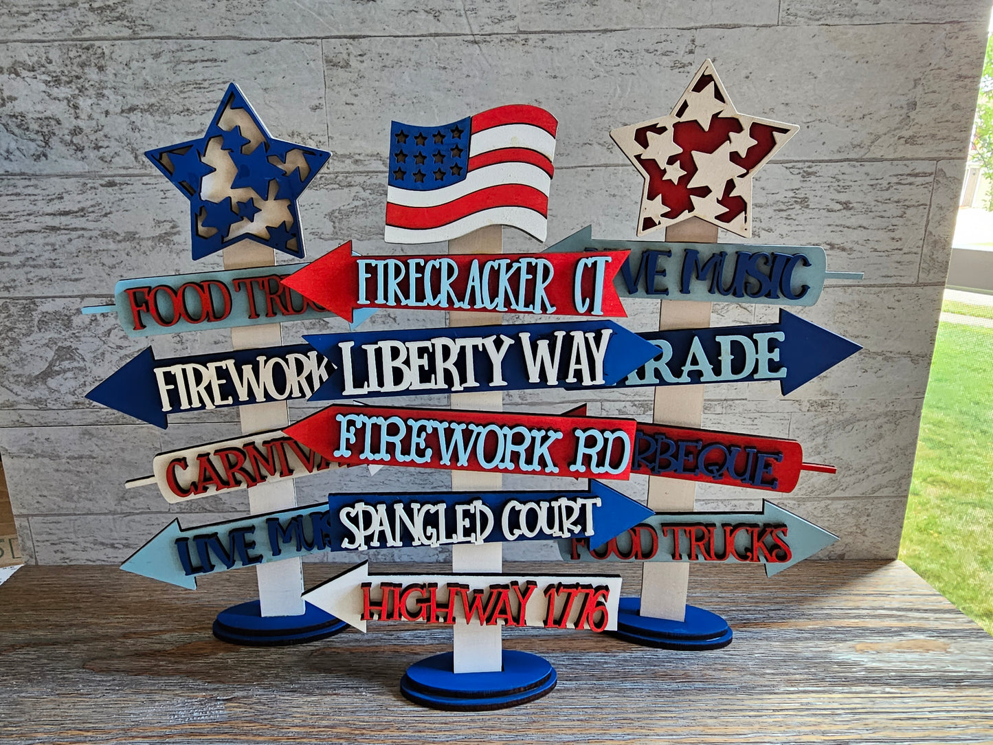 4th of July Street Sign Wood Home Decor