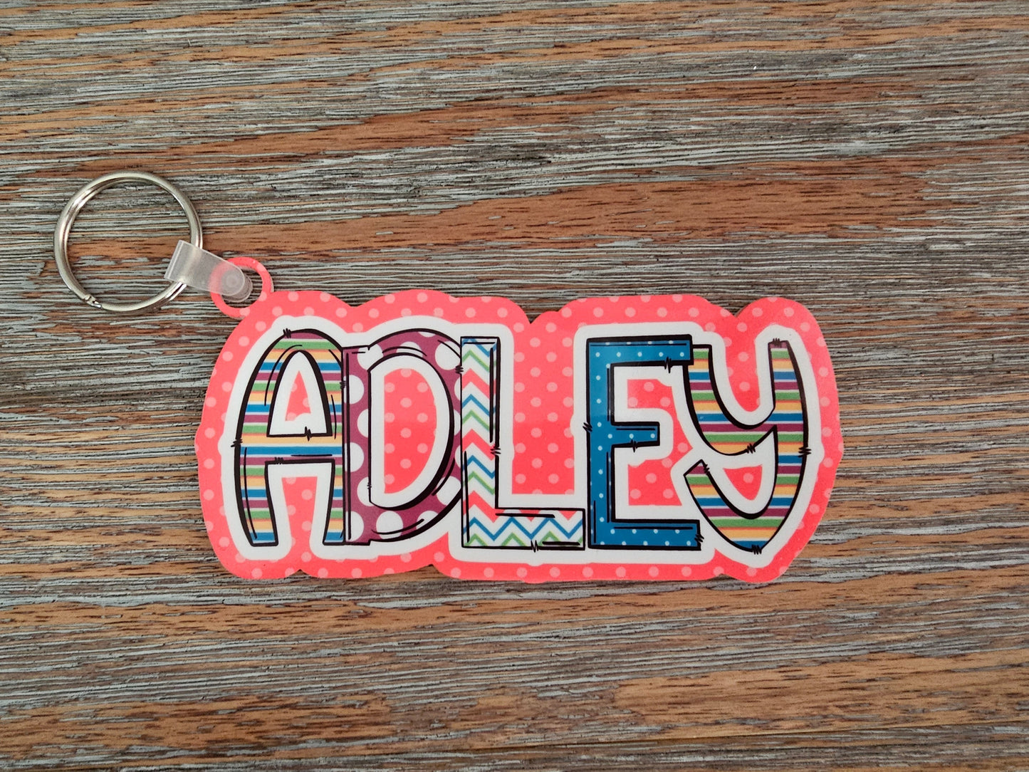Pink & Purple Bag Tag Keychain