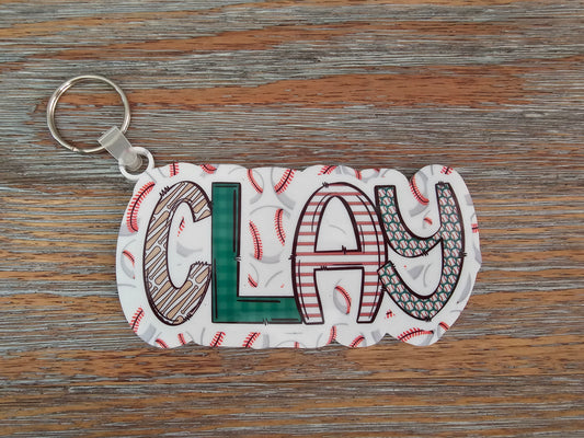 Baseball Bag Tag Keychain