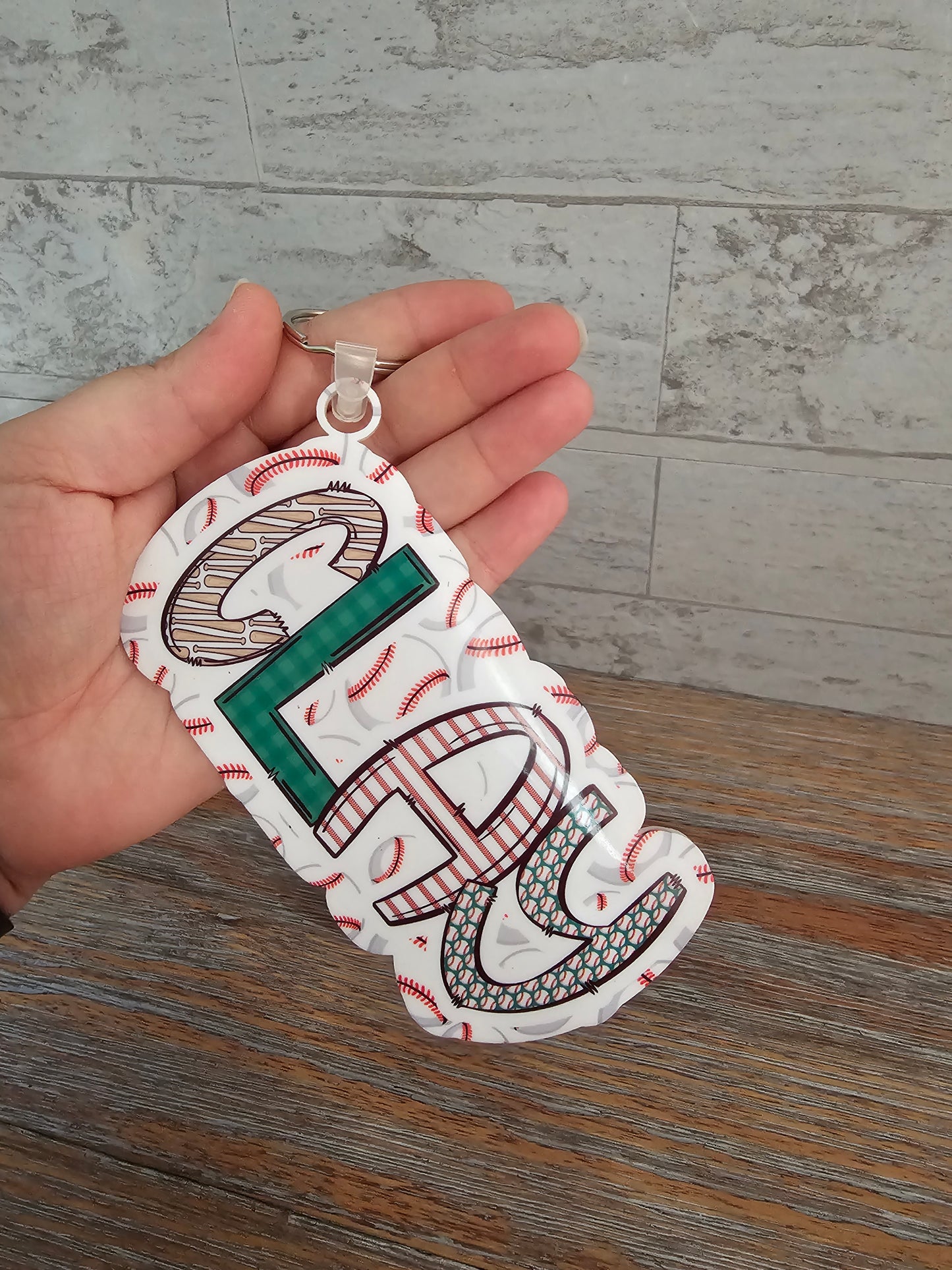 Baseball Bag Tag Keychain