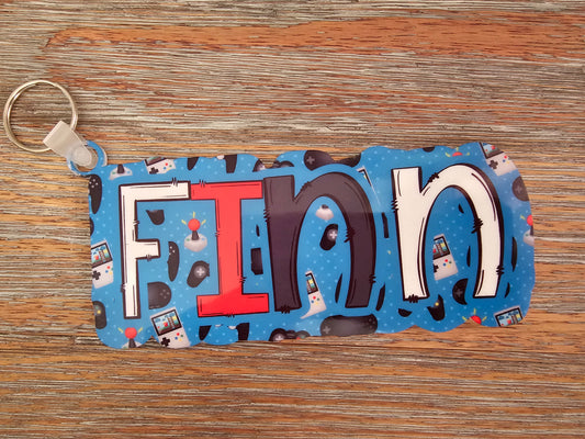 Blue Gamer Bag Tag Keychain
