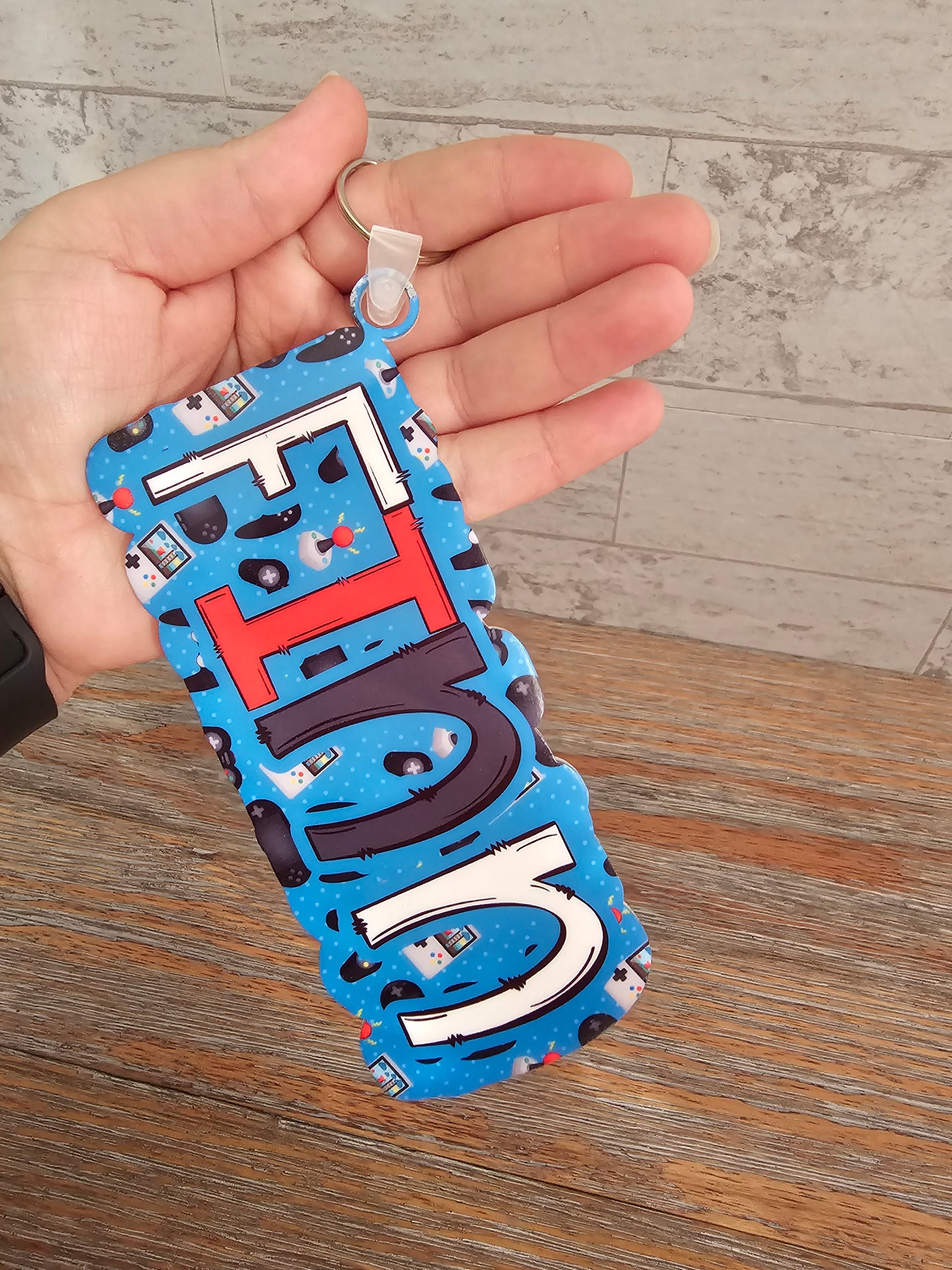 Blue Gamer Bag Tag Keychain