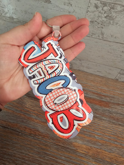Firetrucks Bag Tag Keychain